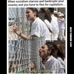 AoC fleeing socialism meme