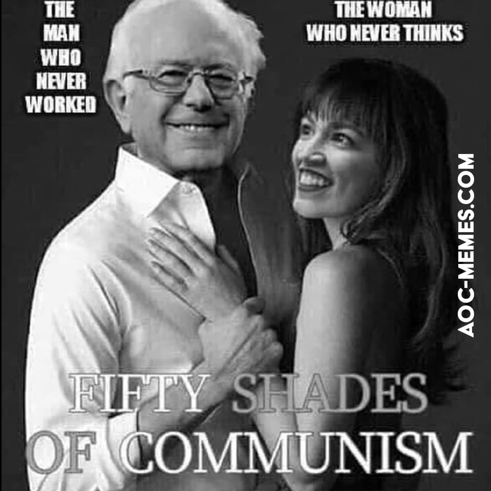 50 Shades of Communism starring Bernie Sanders and Alexandria Ocasio-Cortez