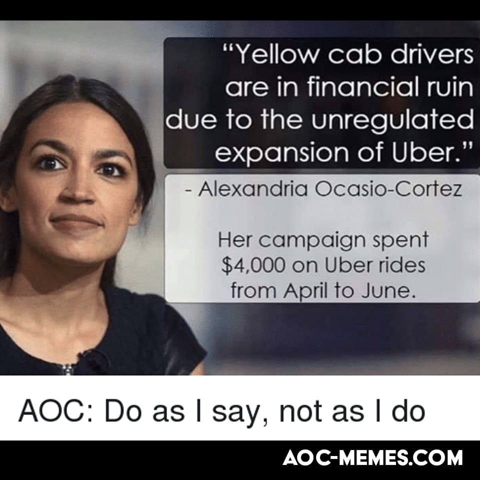 AOC Taxi meme Uber scandal