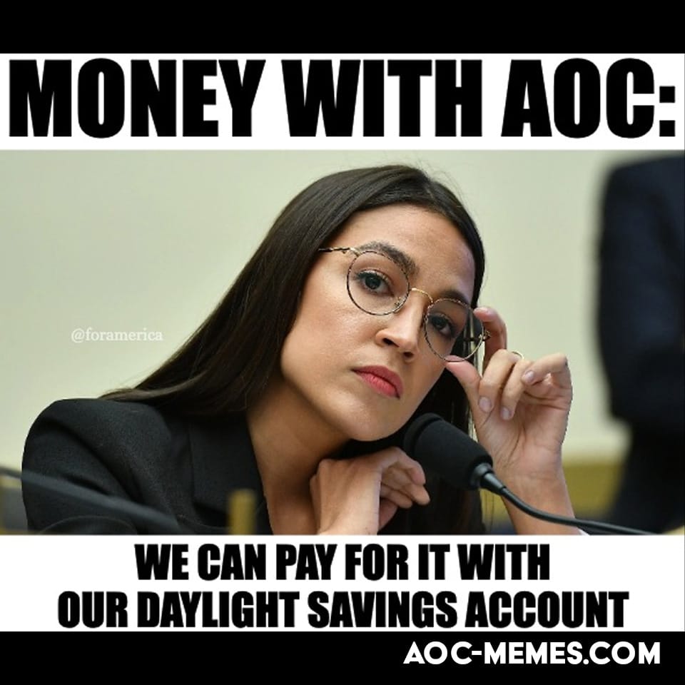 AOC daylight savings time meme