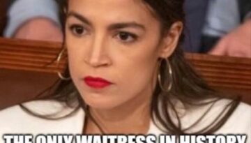 AOC the only waitress in history to bring nothing to the table meme